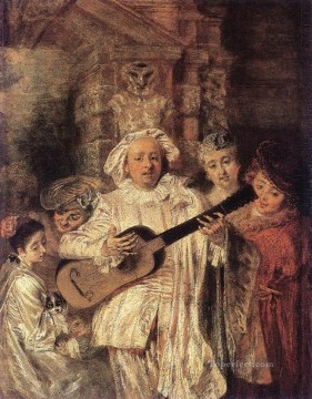 アントワーヌ・ワトー Painting - ジルとその家族 ジャン・アントワーヌ・ワトー